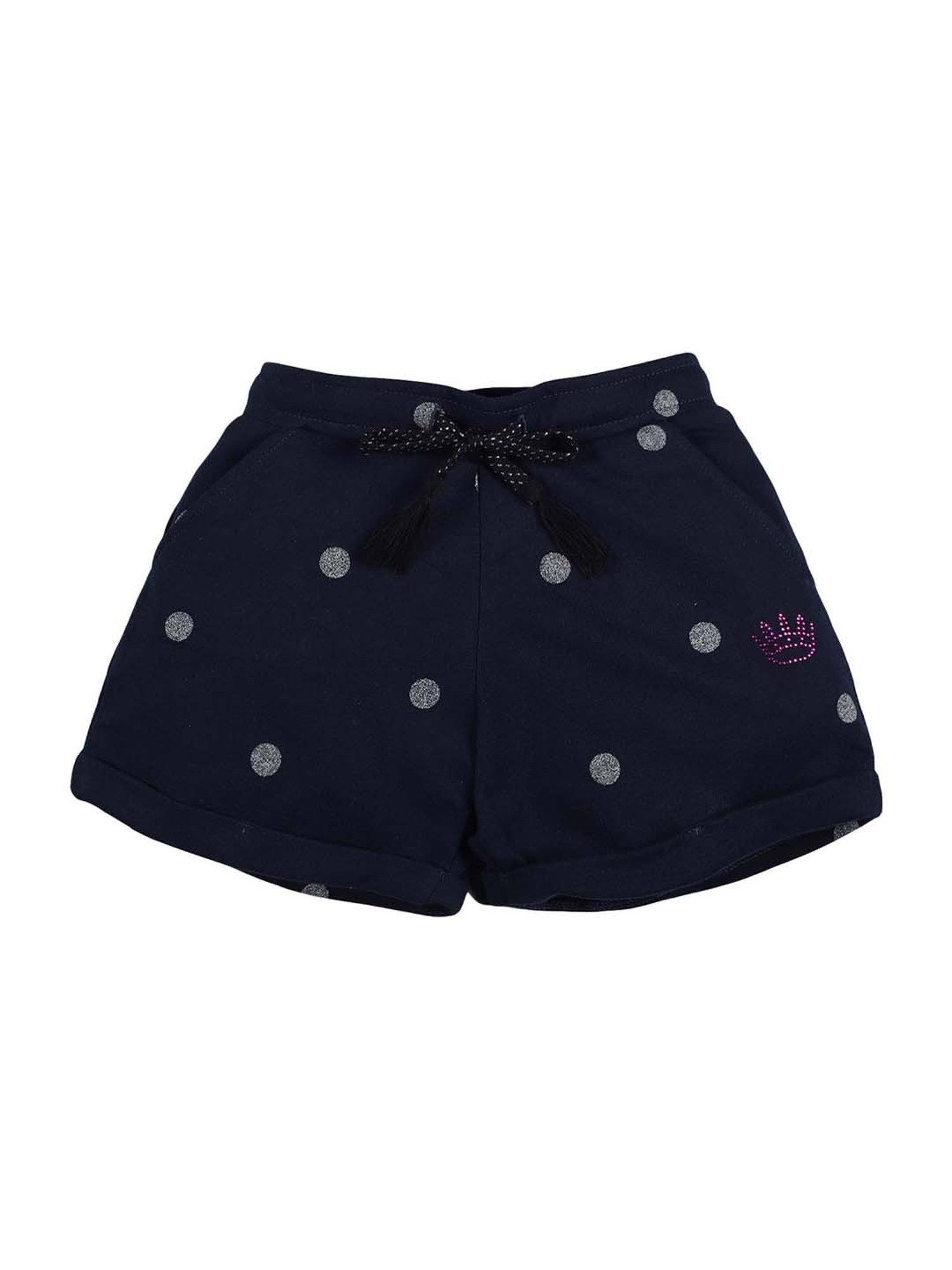 Plum Tree Kids Pink & Black Cotton Printed T-Shirts & Short Set