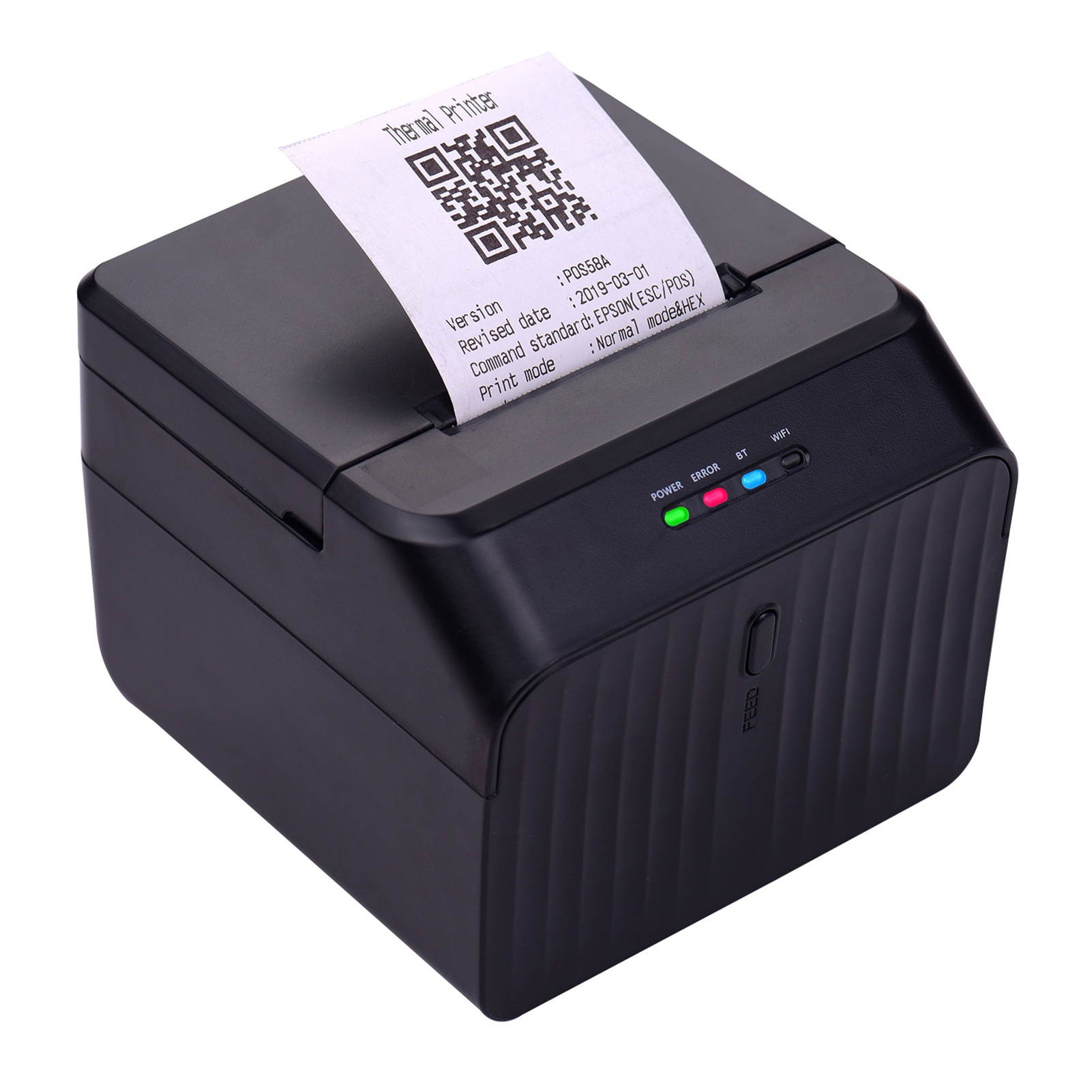 Aibecy Desktop 58mm Thermal Receipt Printer Wired Barcode Printer USB Connection with 2 Rolls Paper Inside Support ESC/POS Command Compatible with Windows Android IOS for Supermarket Store Restaurant