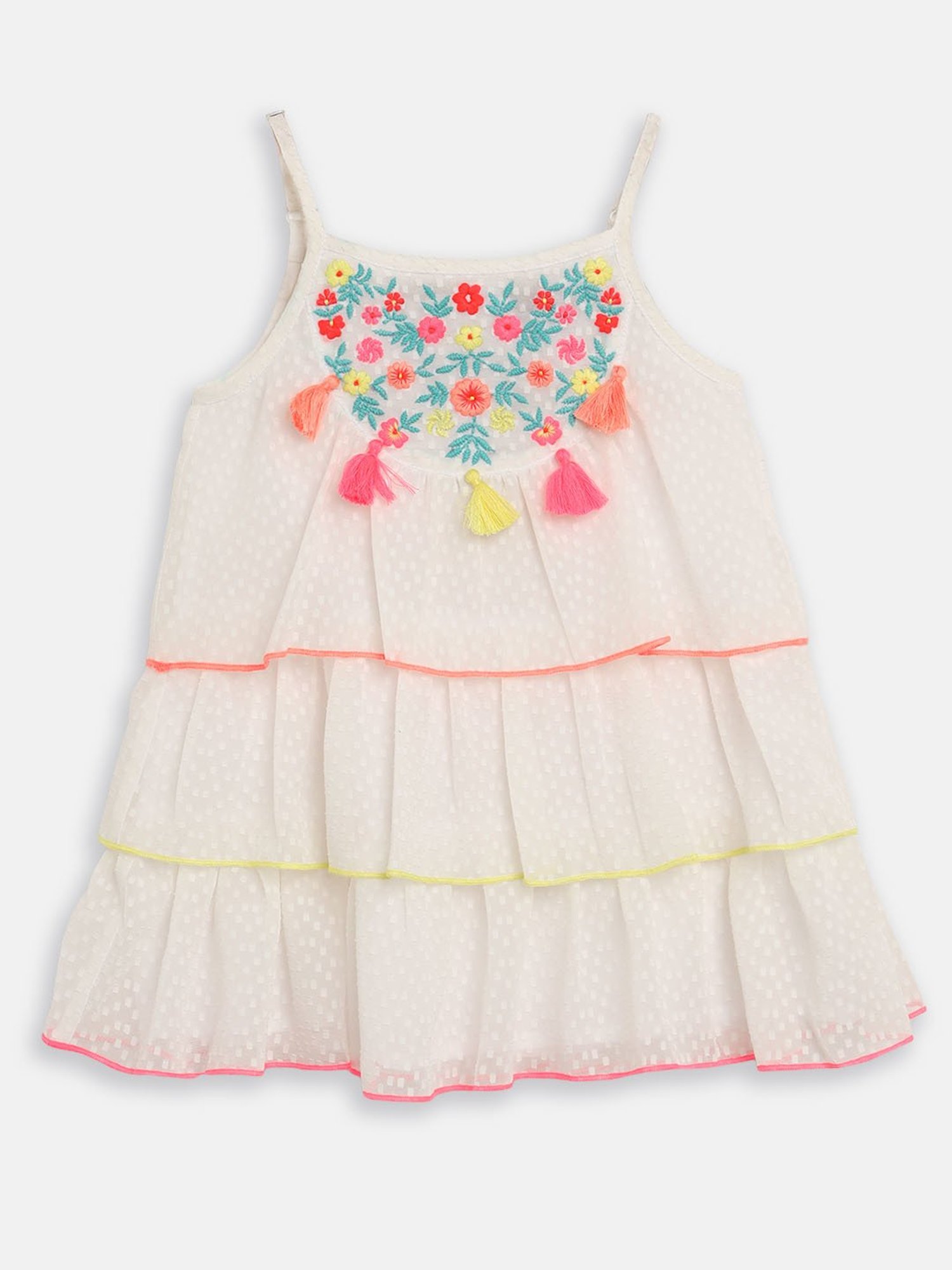 Nauti Nati Kids White Embroidered Dress
