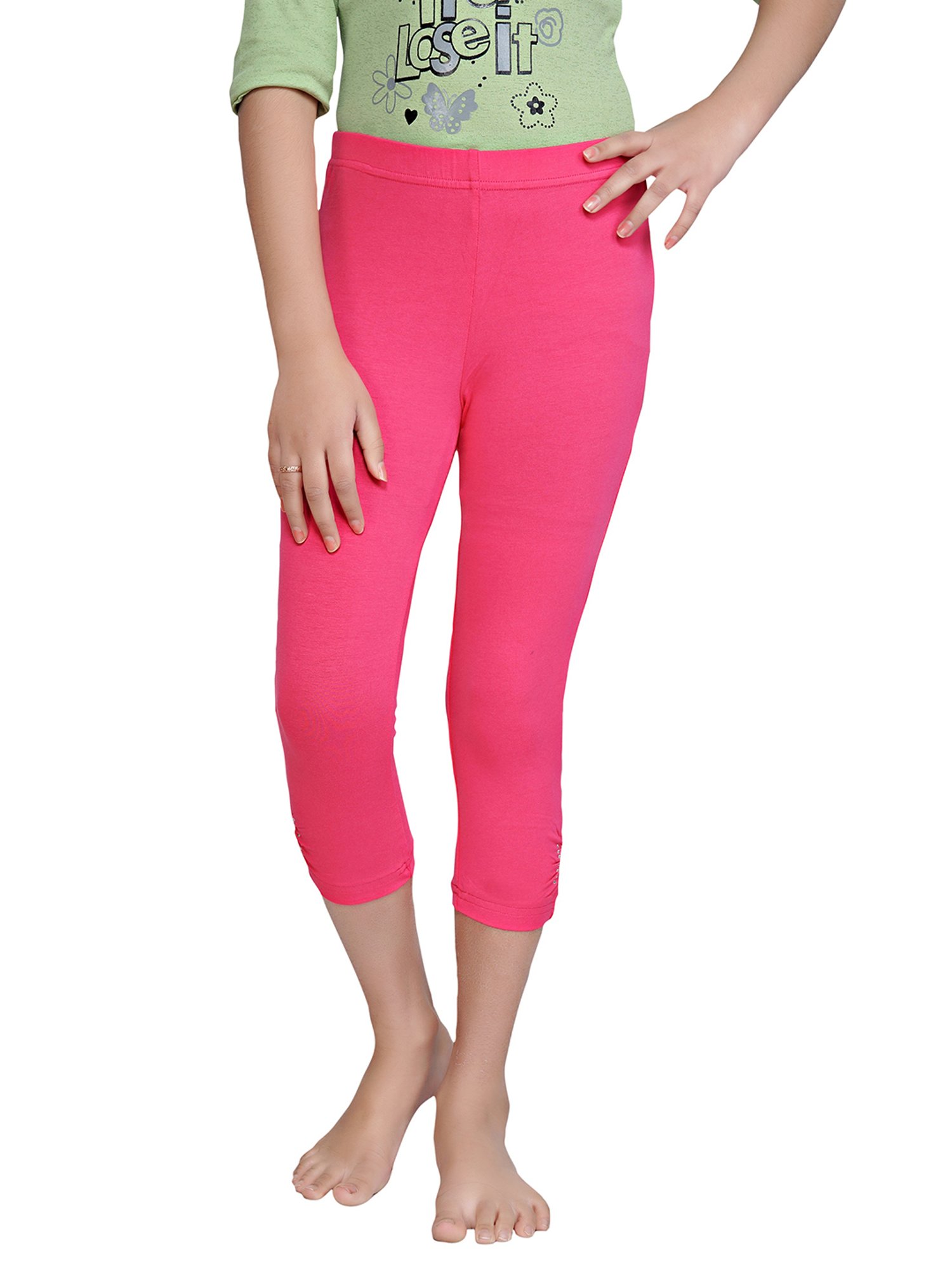 Tiny Girl Dark Pink Solid Leggings
