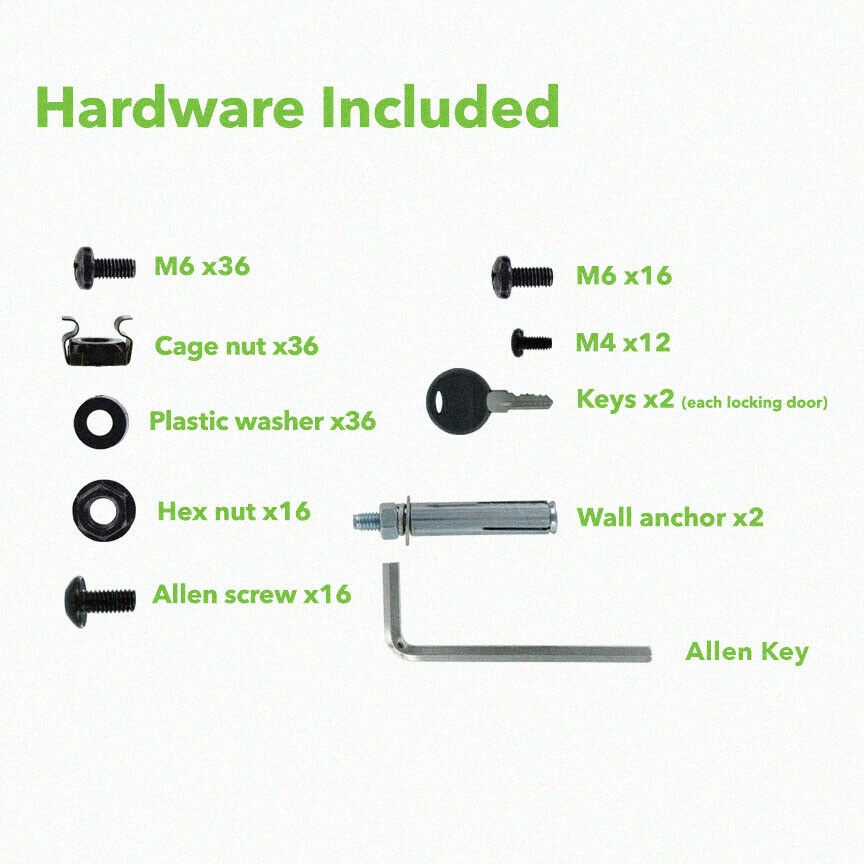 6U Wall Mount Network Server 19" Cabinet Rack Enclosure Glass Door Lock W/Shelf