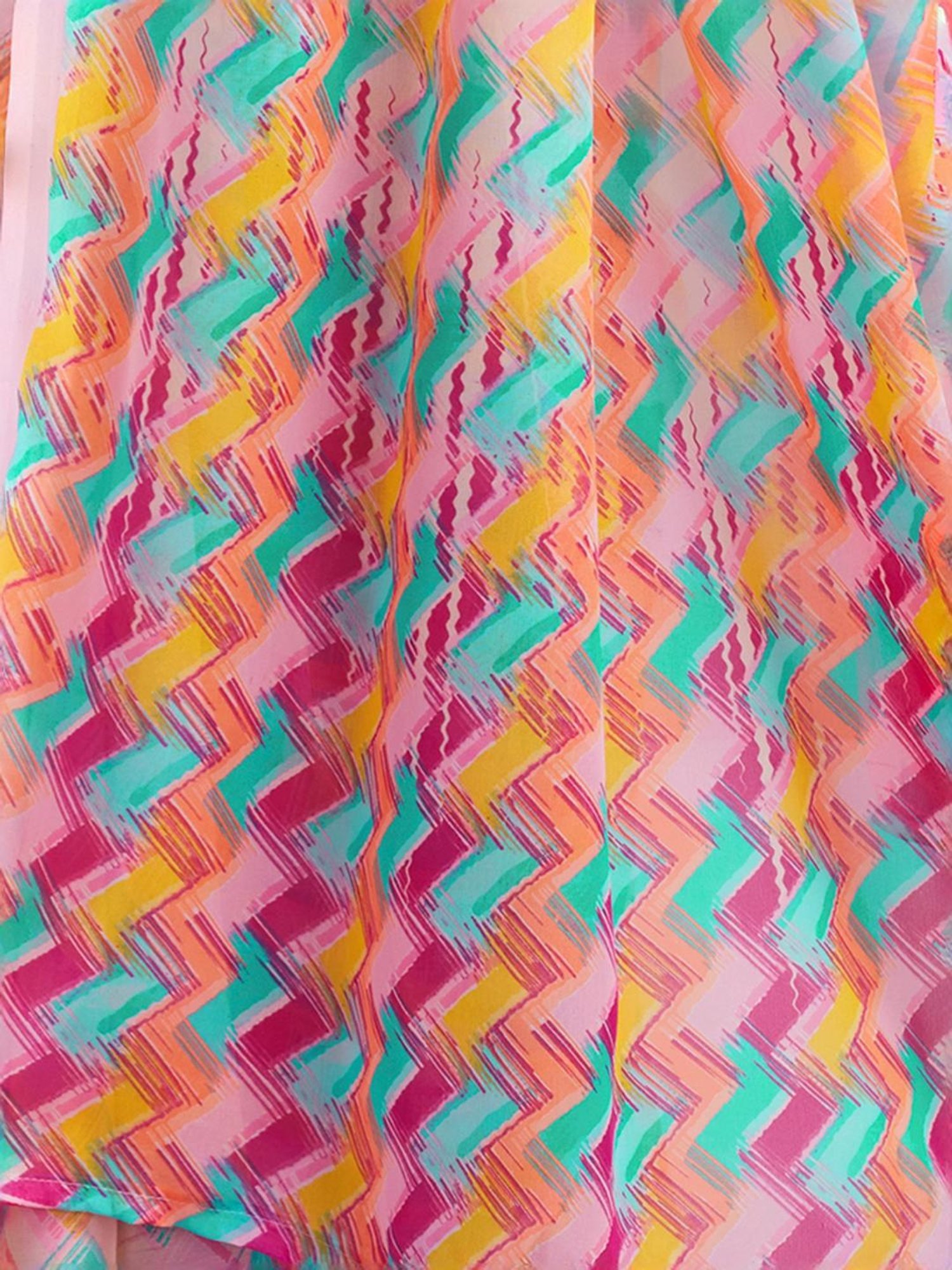 Satrani Multicolored Printed Saree With Unstitched Blouse