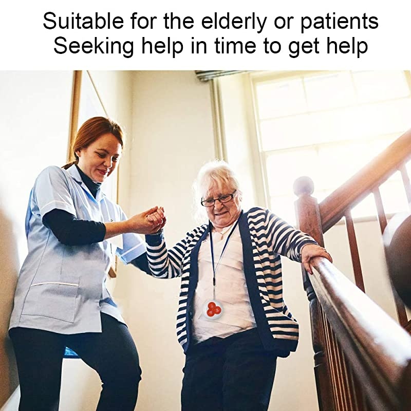 Calling System Restaurant Pager System Customers Patient Caregiver Alert Smart Calling Button for Hospital Church Cafe Nurse Call System with 1 Display Receiver