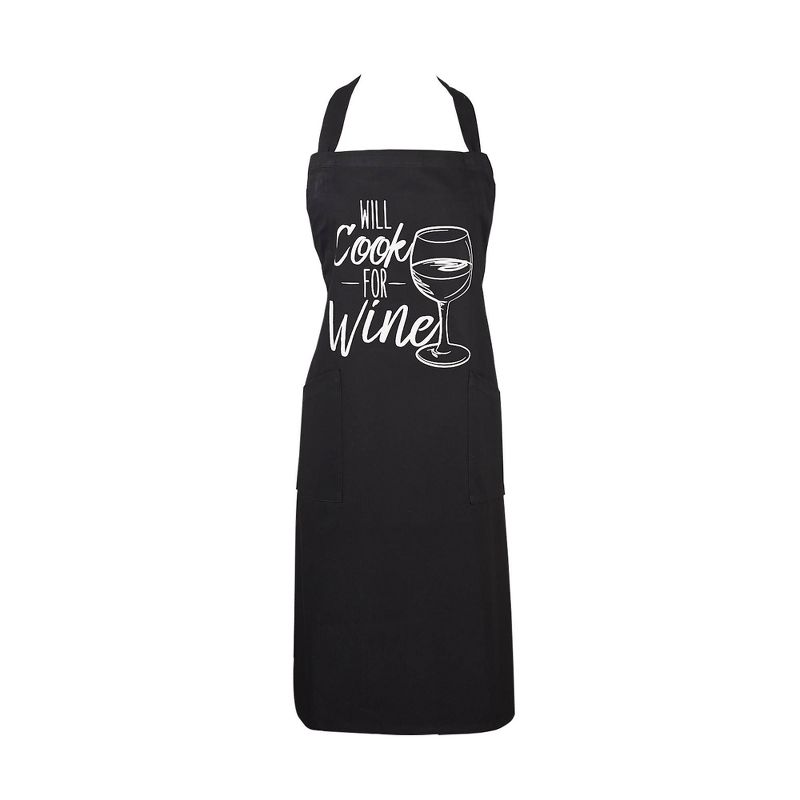 Cotton Cook For Wine Chefs Apron Black/White - Design Imports