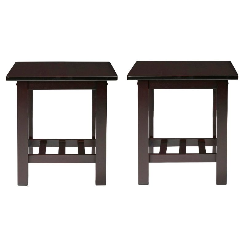 Set of 2 Bedford Grove Wood End Table, - Espresso Brown - Handy Living