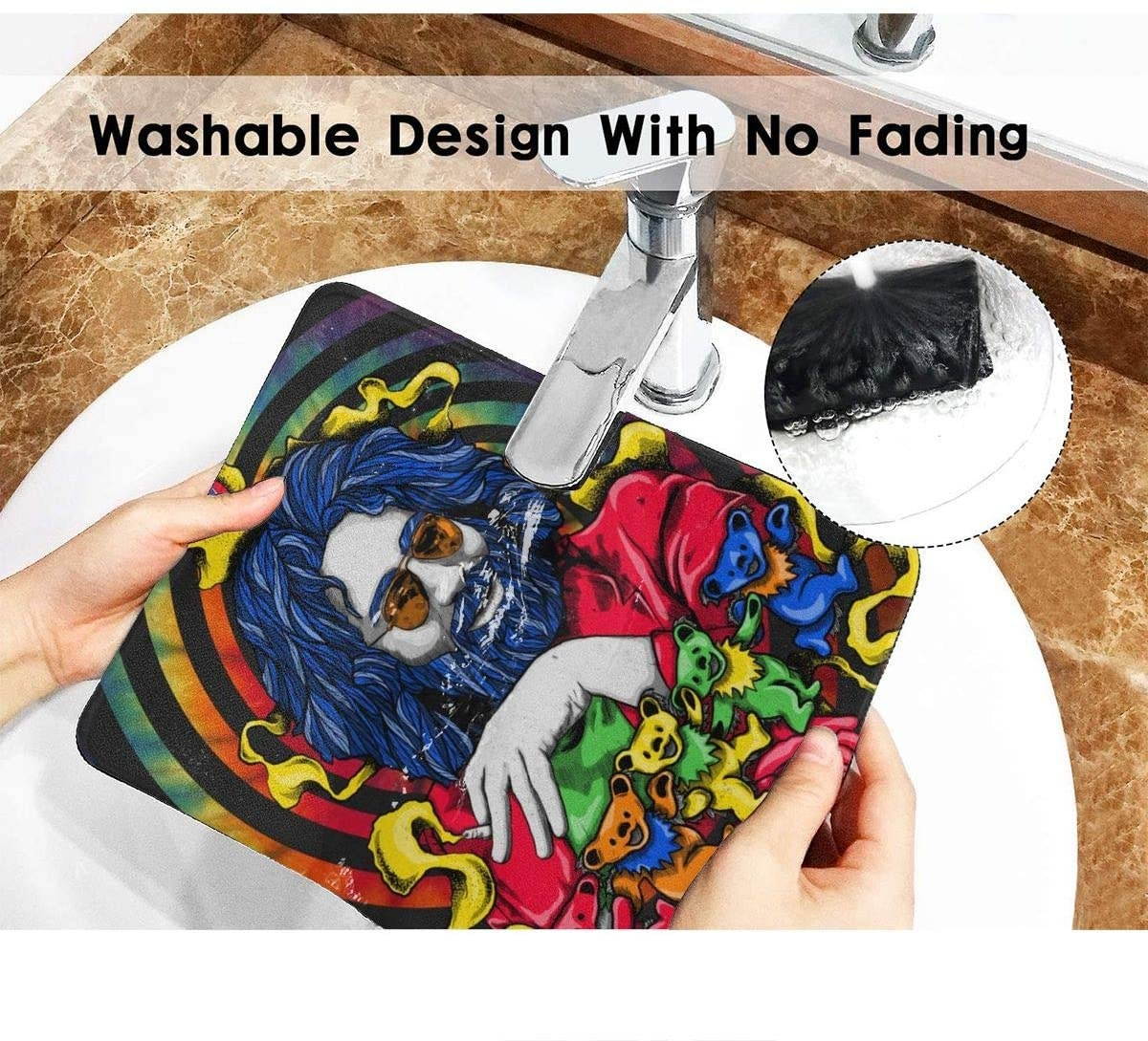 Grate-ful Dead Mouse Pad Dancing Bear Printed Mousepad Colorful Gaming Mouse Pads Non - Slip Rubber Base for Computer Game 7.1x8.7 in/18x22 cm