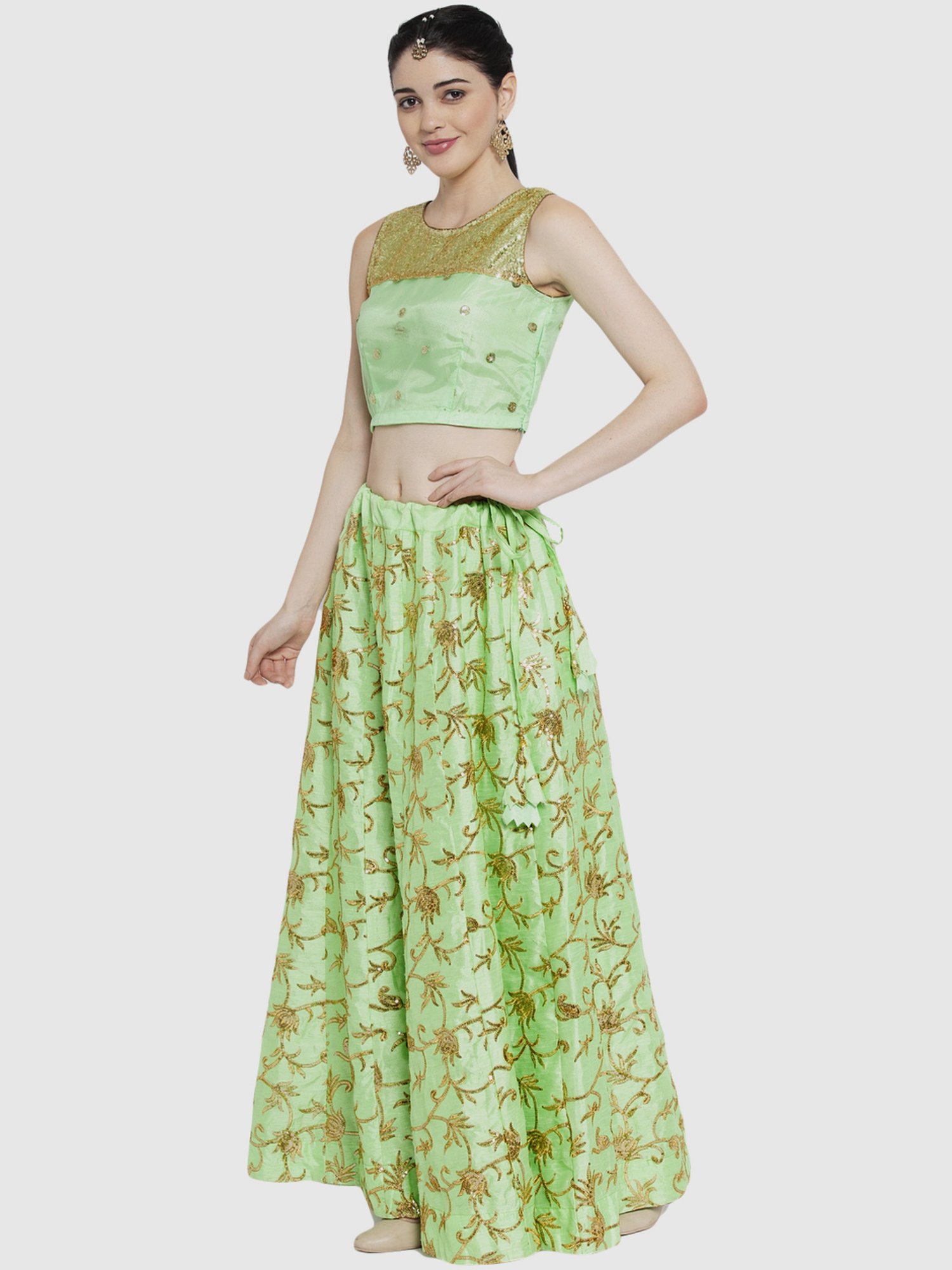 studiorasa Green Embroidered Skirts
