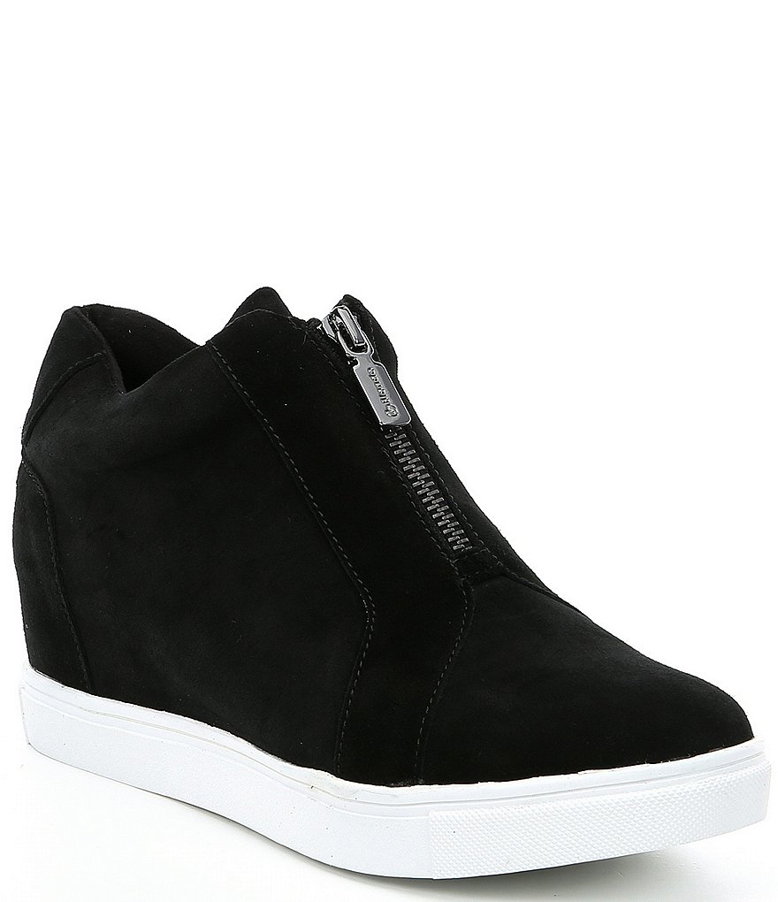 Donald Pliner Pelham Neoprene Mixed Leather Slip-On Wedge Sneakers