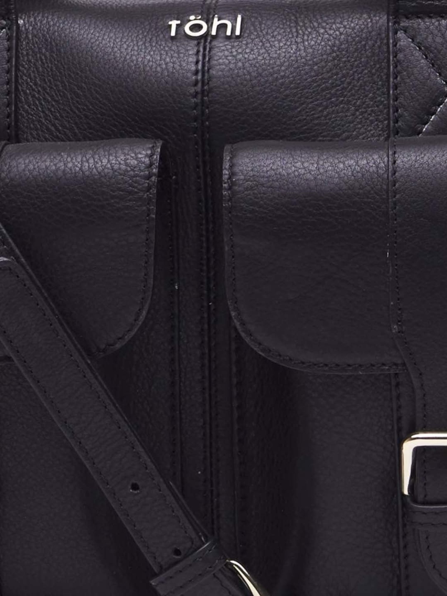 Tohl Black Solid Medium Handbag