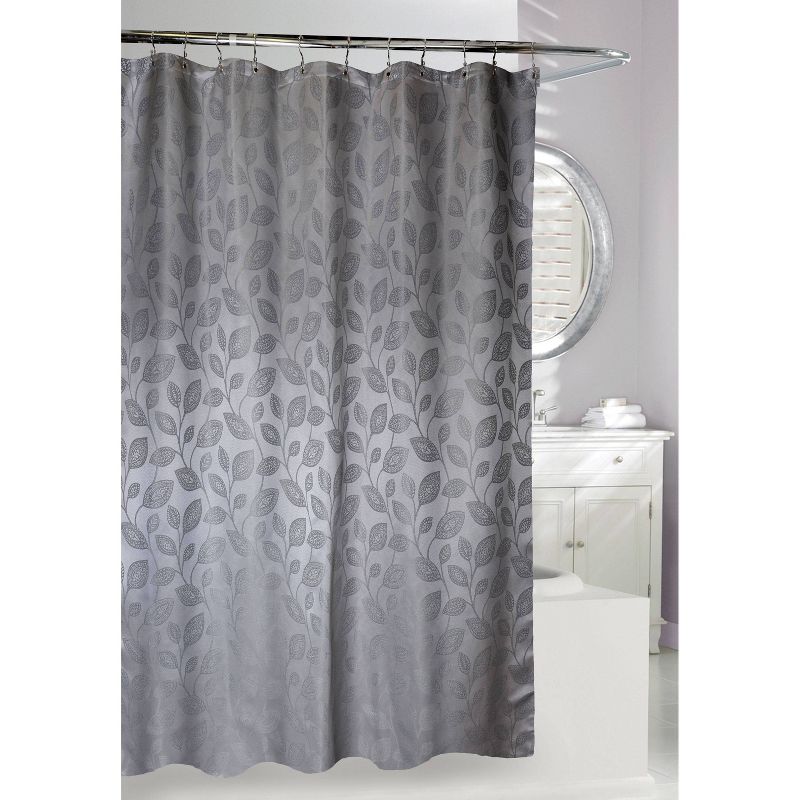Climbing Leaf Shower Curtain Gray - Moda at Home