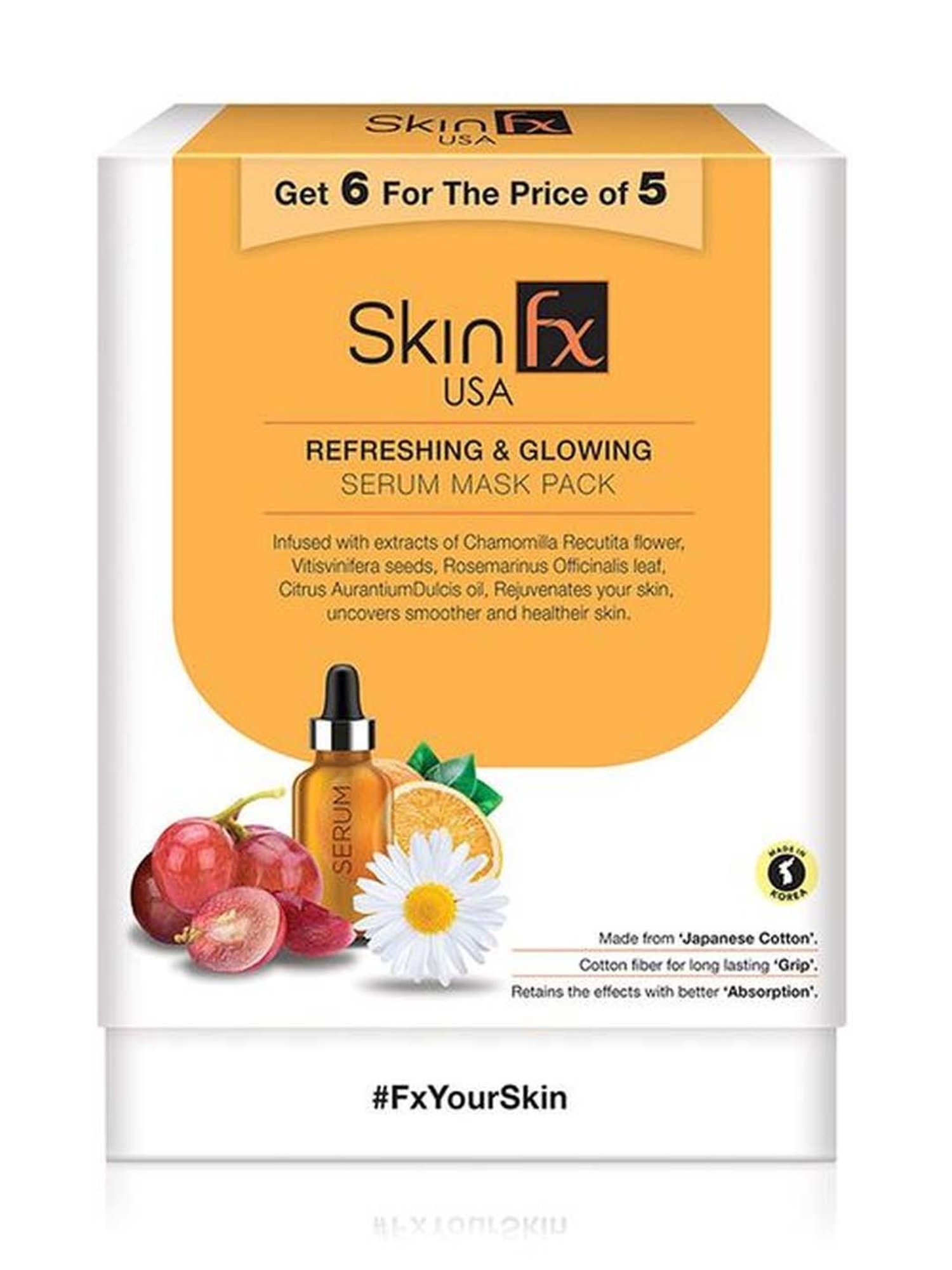 Skin Fx Refreshing & Glowing Serum Mask Combo - Pack of 6