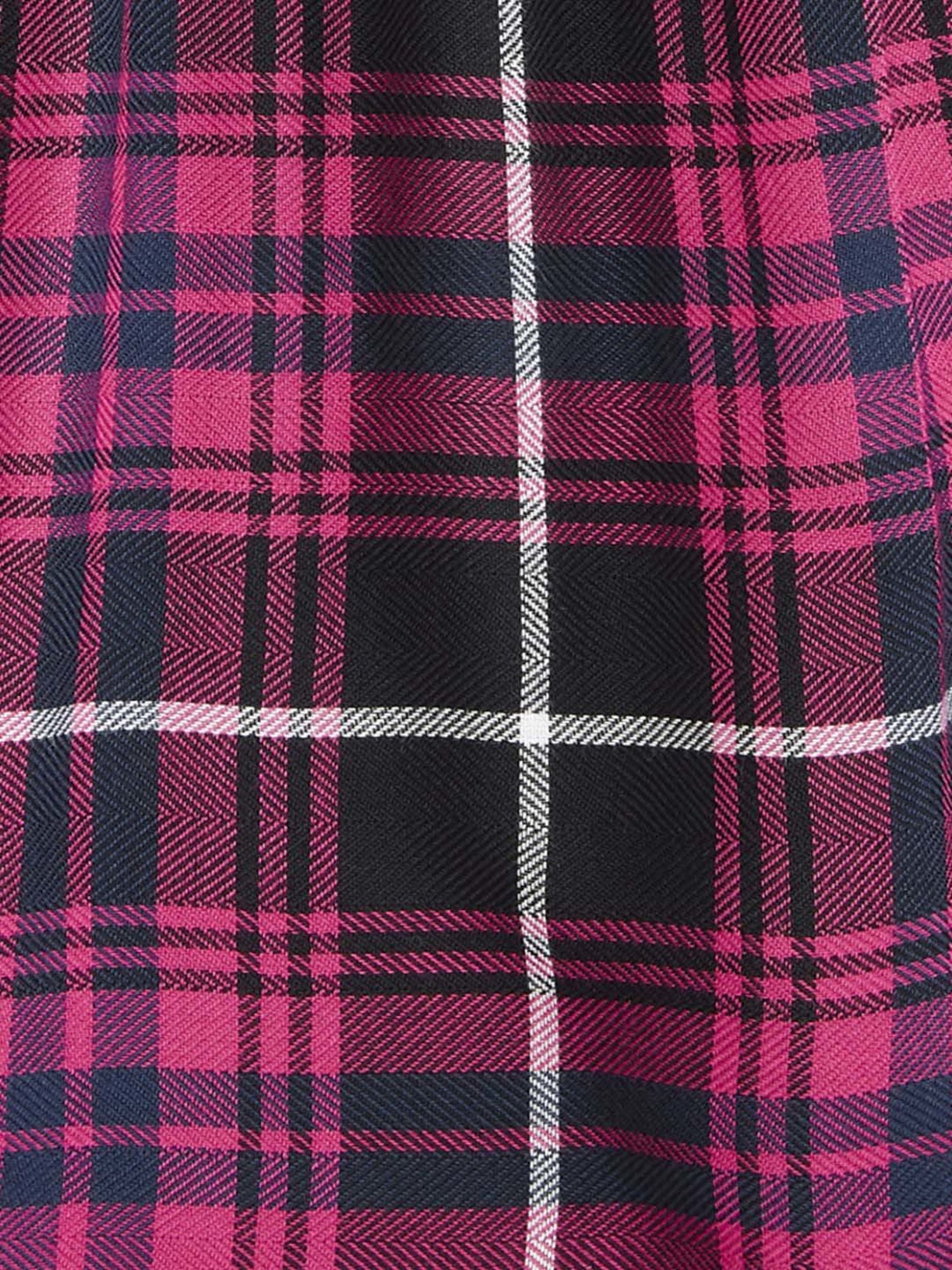 Pantaloons Junior Pink & Black Cotton Chequered Full Sleeves Dress