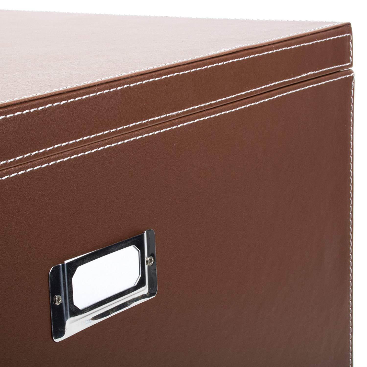 G.U.S. Decorative Office File and Portable Storage Box For Hanging Folders Letter Or Legal, Brown