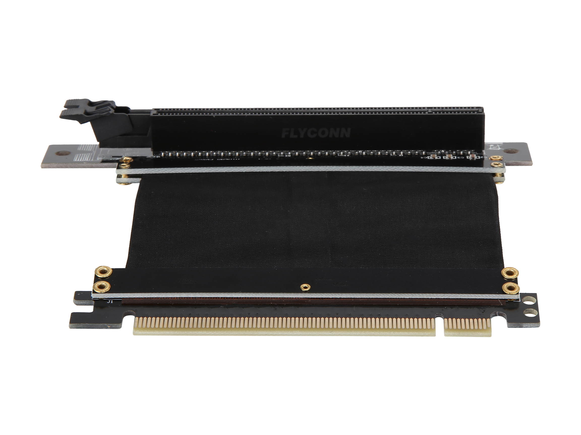 Athena Power CABLE-PCIE16A1-L5V2 Focus 1U/2U Chassis, 50mm Straight PCI-E x16 PCIe 3.0 High Quality Flexible EMI Shielded Ribbon 90-Degree Left Angle Riser Cable