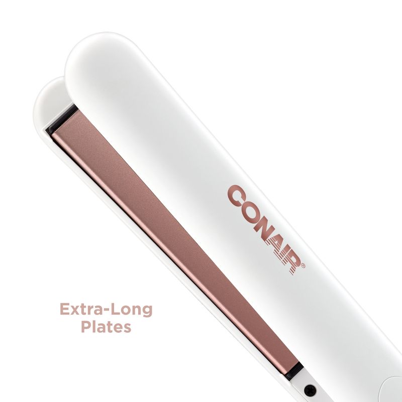 Conair Double Ceramic Flat Iron - White - 1"