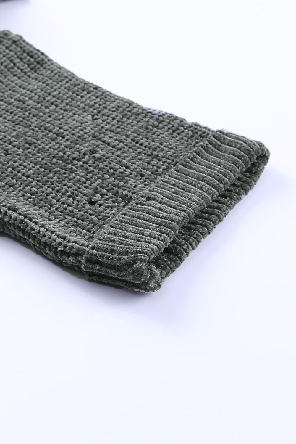 Yellow Drop Shoulder Henley Pullover Sweater With Slits