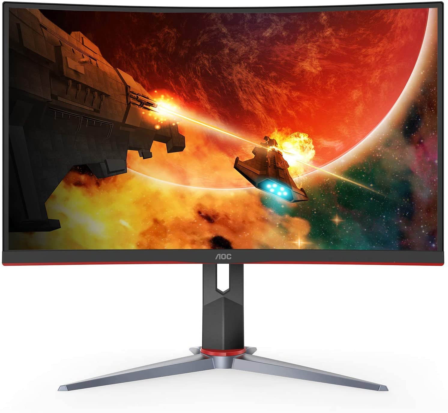 AOC C32G2 32" Curved Frameless Gaming Monitor FHD, 1500R Curved VA, 1ms, 165Hz, FreeSync, Height adjustable, 3-Year Zero Dead Pixel Policy, Black