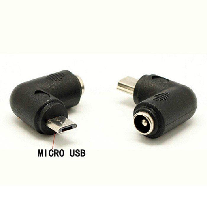Angled 90 Degree DC 5.5*2.1mm Female to Micro USB Male AC DC Power Plug Connector Converter Charge Adapter
