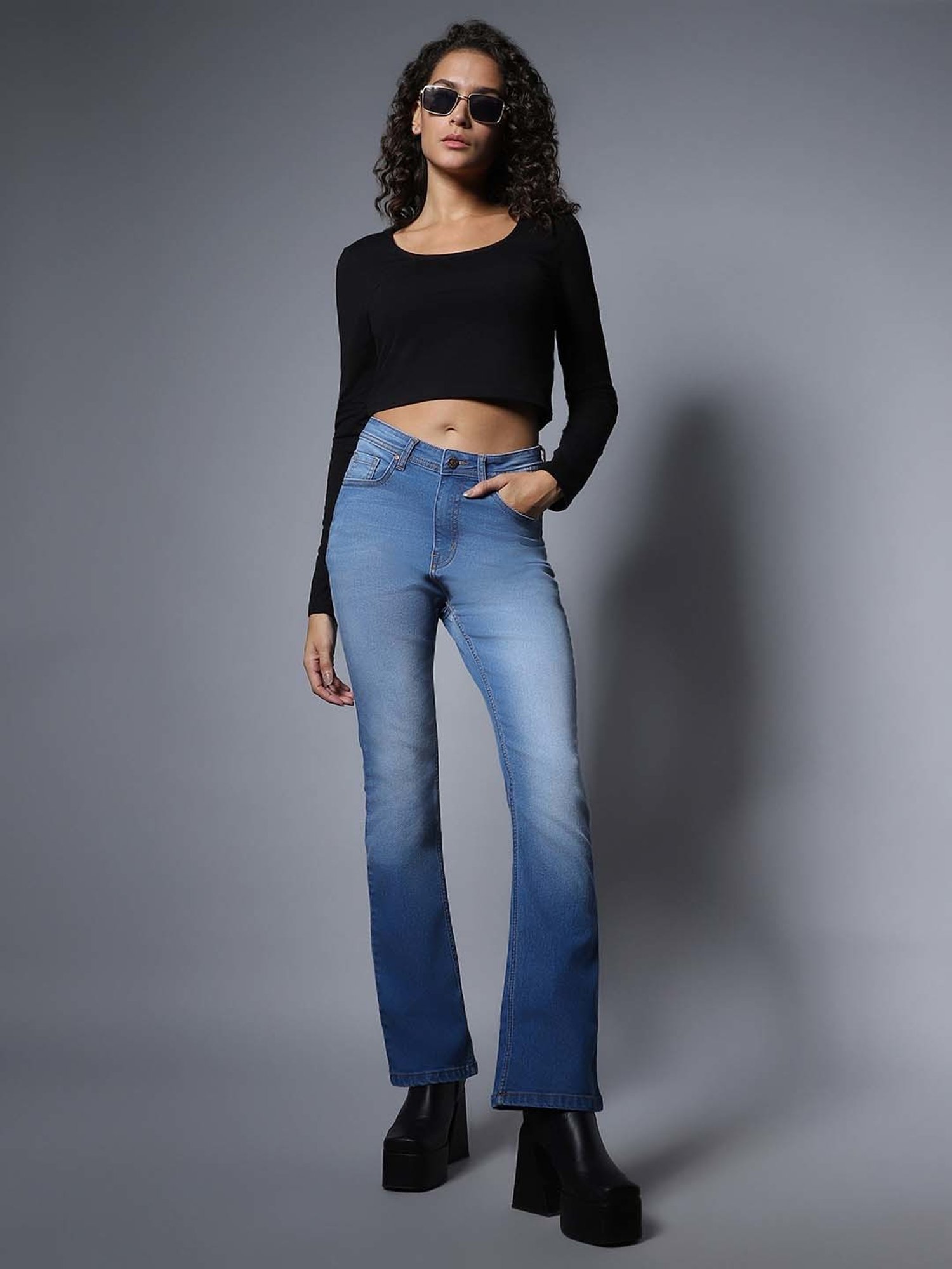 High Star Black Crop Top