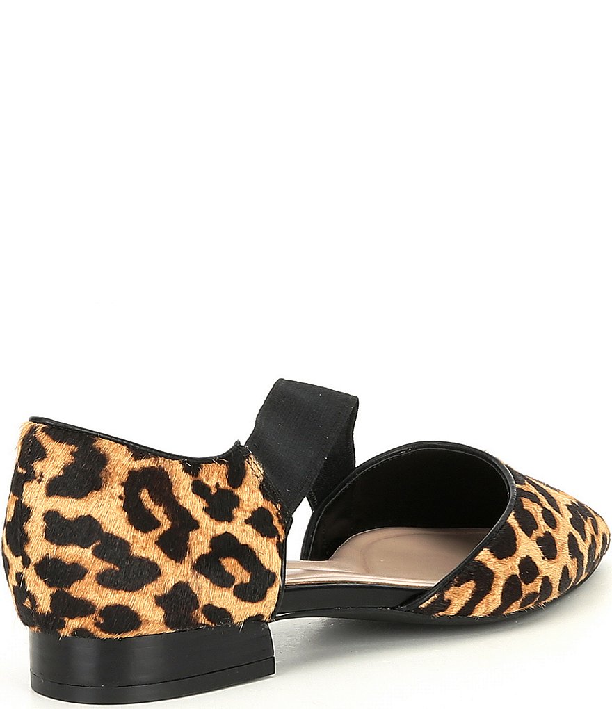 Preston & York Sabrina Leopard Haircalf Asymmetrical Flats