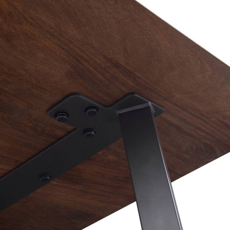 Hathaway Dining Table with Inverted Metal Base Dark Brown - WyndenHall
