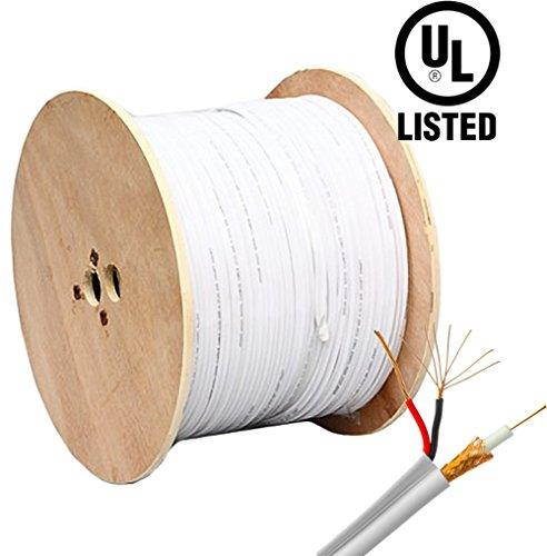 hdview video power cable, 1000ft samese coaxial rg59 cable wire for cctv security camera, extension wire cord for hd (tvi/ahd/c