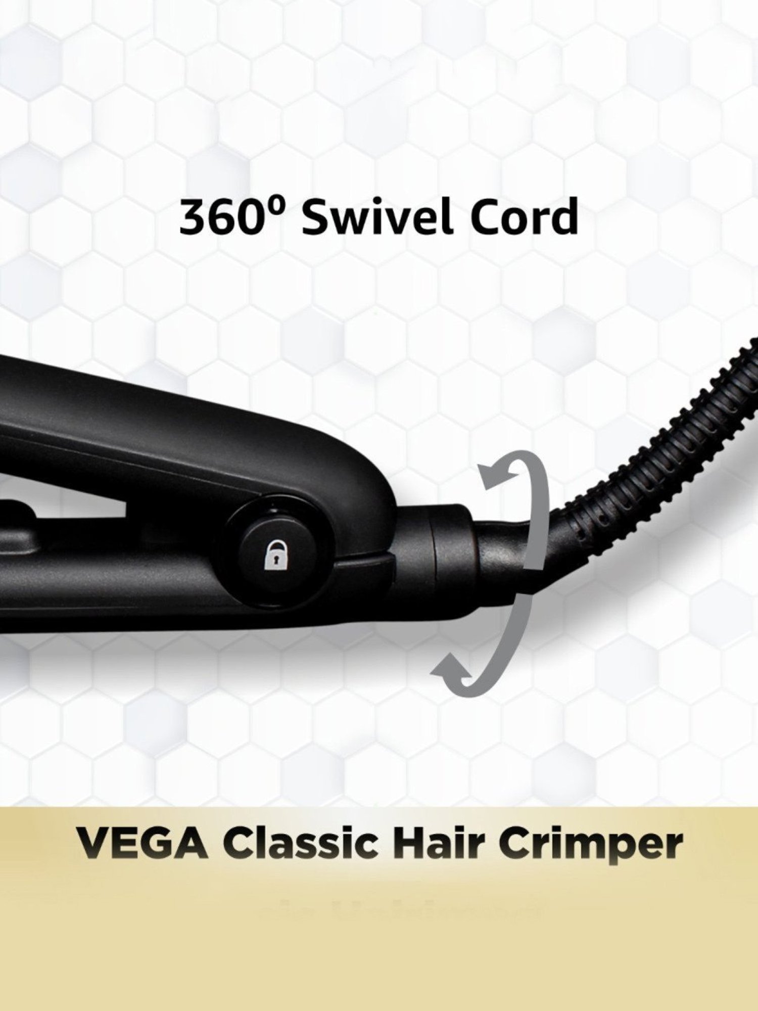 Vega Classic Hair Crimper With Quick Heat Up & Ceramic Coated Plates, (VHCR-01)