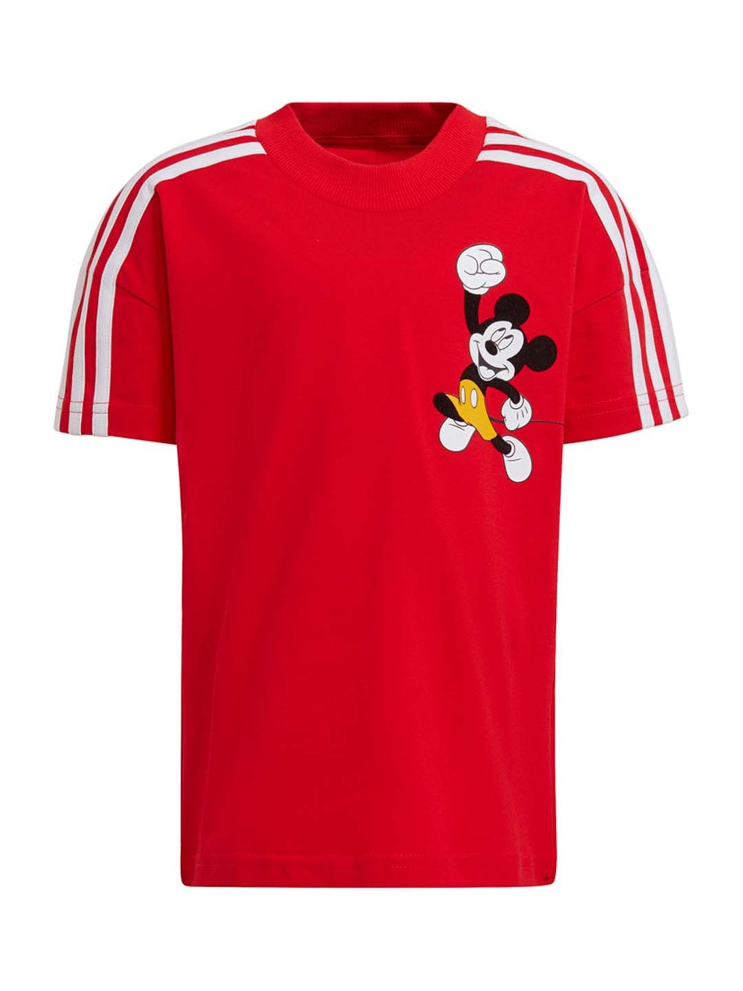 Adidas Kids Red & White Cotton Printed T-Shirt