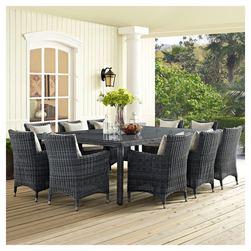 Renaissance Square Outdoor Patio Stacking Table - Gray - Vifah