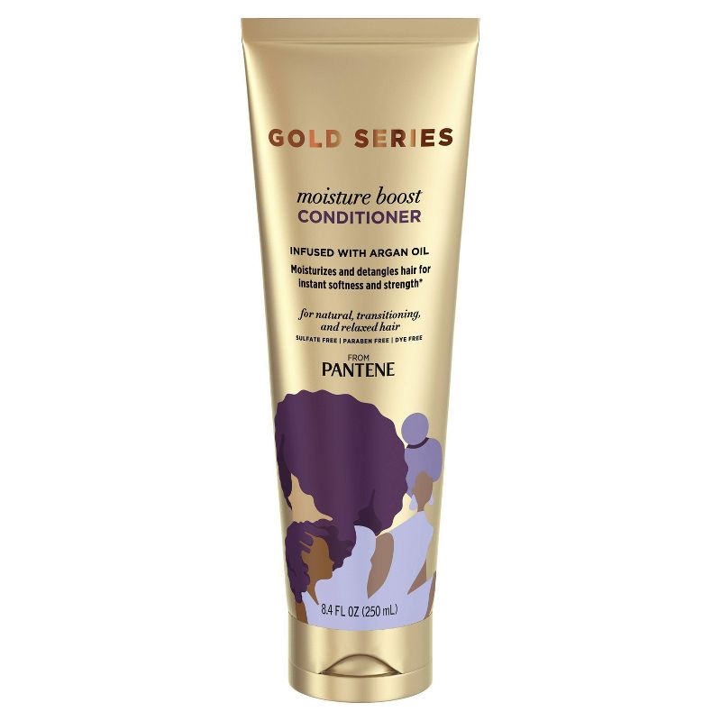 Gold Series from Pantene Sulfate-Free Moisture Boost Conditioner Infused with Argan Oil for Curly - Coily Hair - 8.4 fl oz
