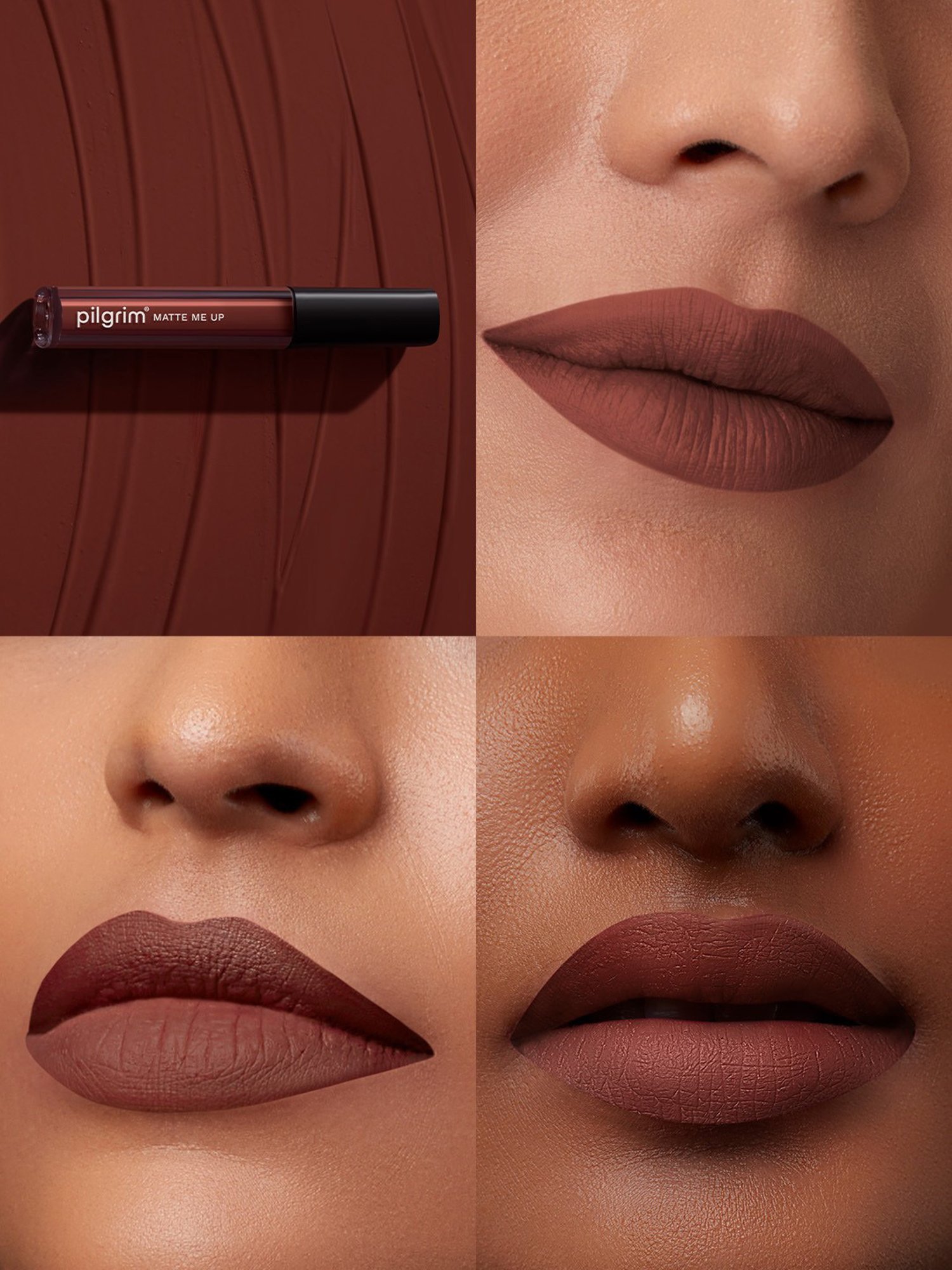 PILGRIM Matte Me Up Liquid Lipstick 03 Bossy Brown - 3 ml