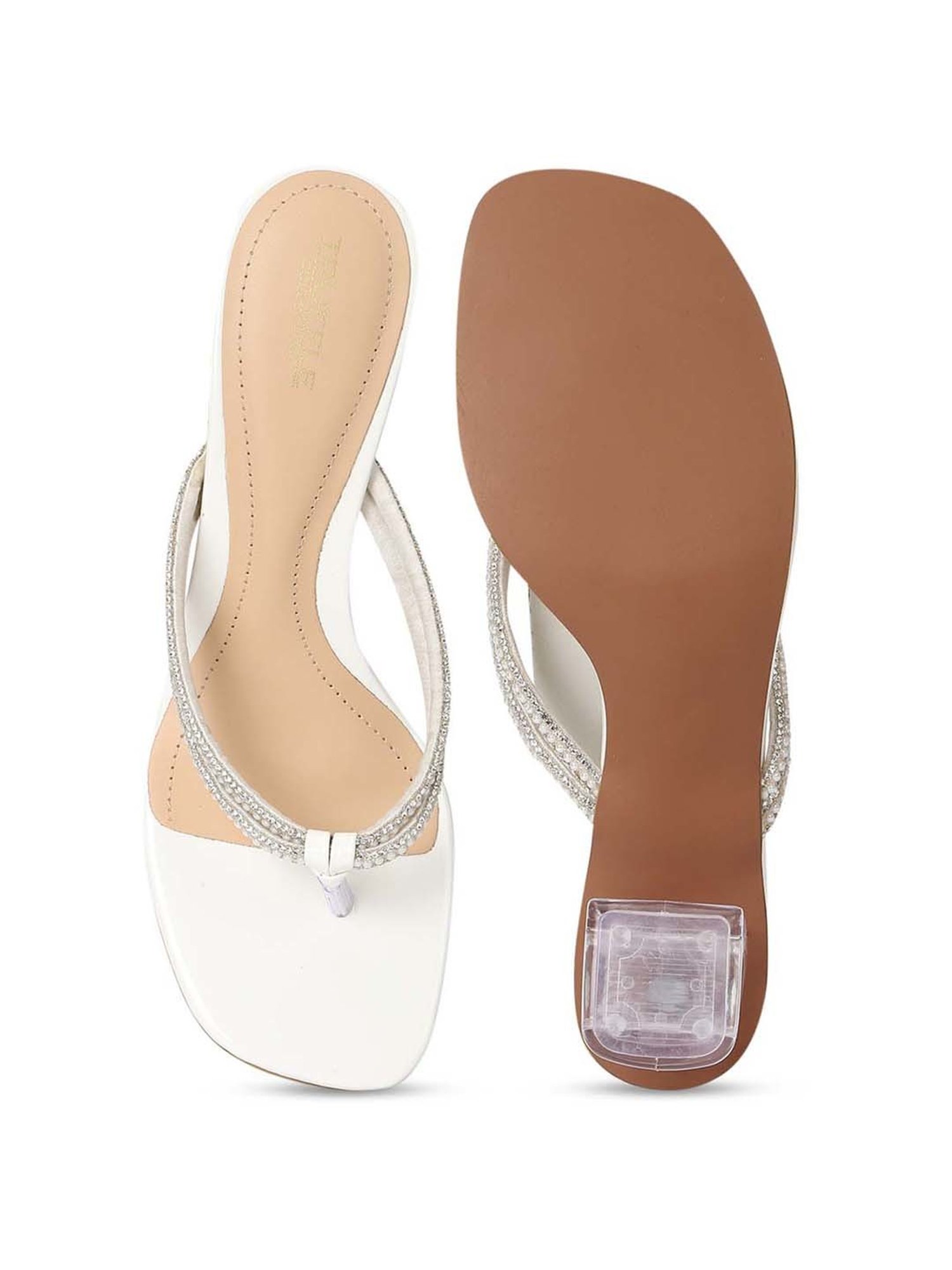 Truffle Collection Women's White Thong Sandals