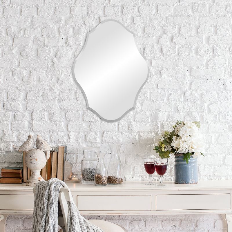 15"x20" Royal Scalloped Edge Frameless Decorative Wall Mirror Silver - Patton Wall Decor