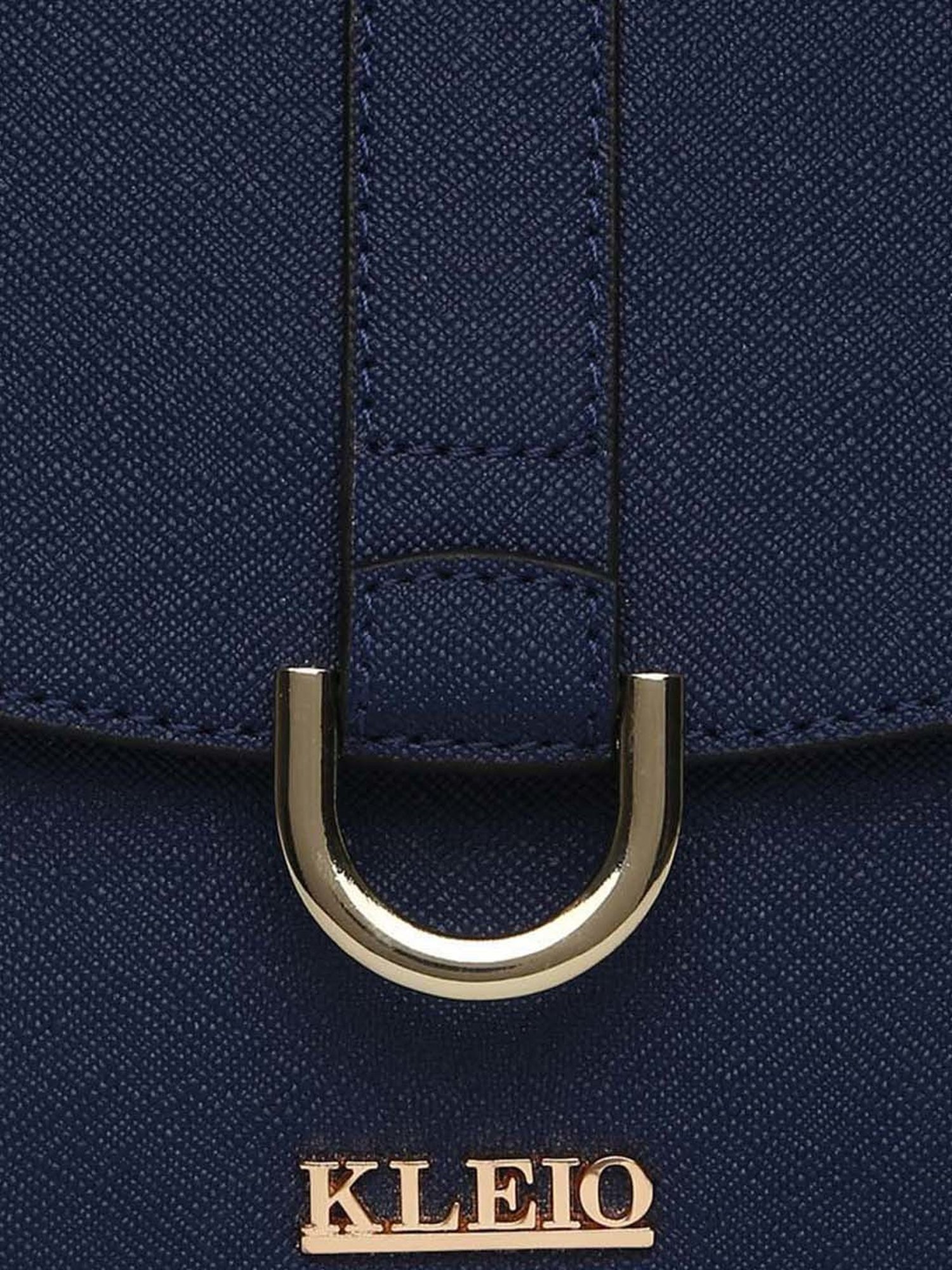 KLEIO Blue Solid Medium Shoulder Bag