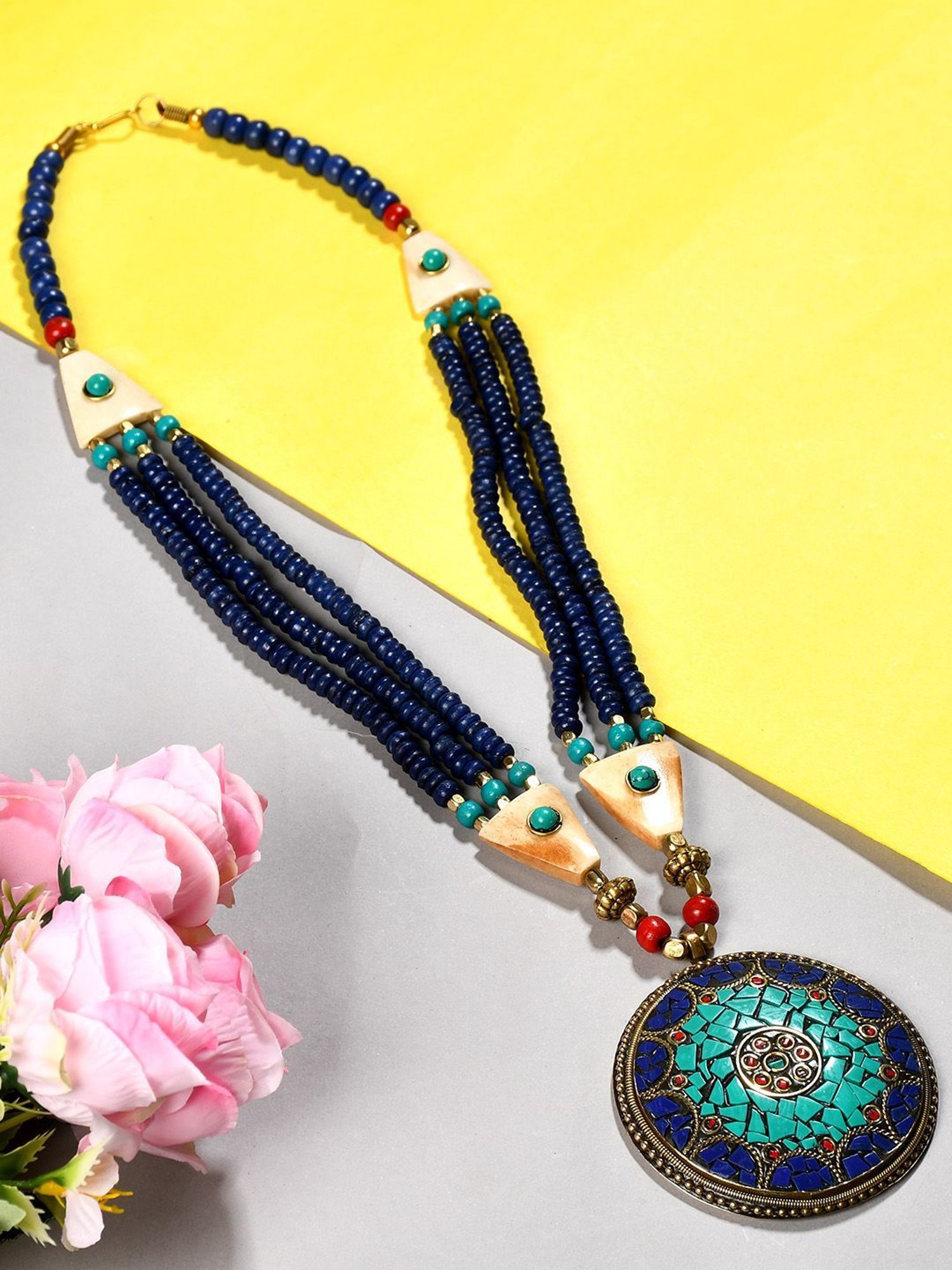 Imli Street Multicolour Long Beaded Handcrafted Necklace
