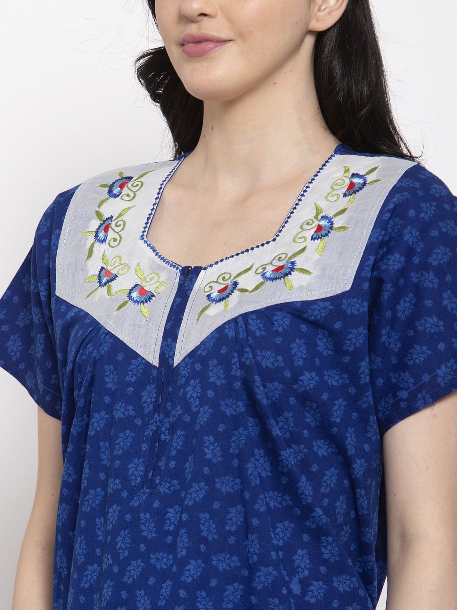 Secret Wish Blue Printed Nighty