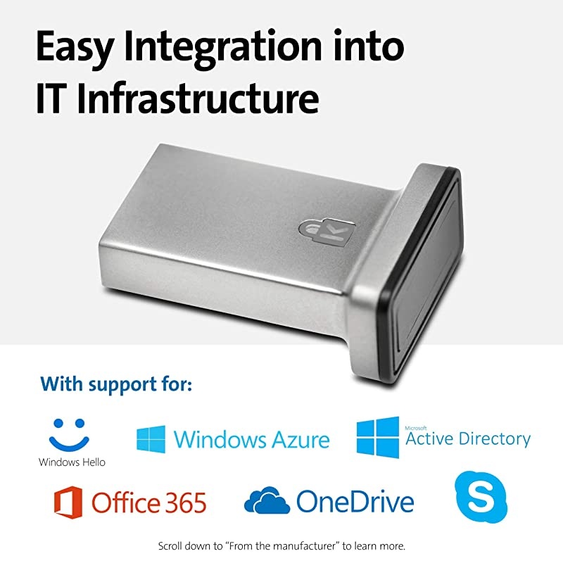 VeriMark IT Fingerprint Key FIDO2WebAuth Windows Hello Windows Hello for Business K64704WW