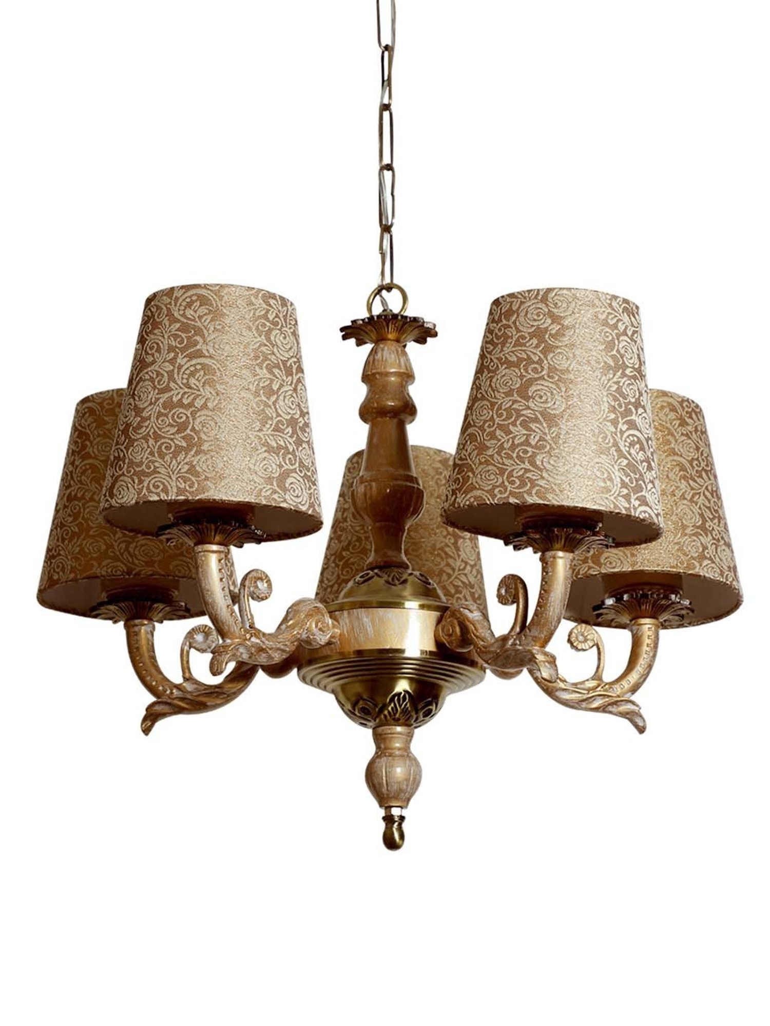 Fos Lighting Antique Brass Finish Allure 5 Light Chandelier - Set of 1