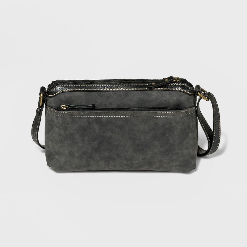 Bolo Zip Closure Montville Crossbody Bag with Wristlet - Almost Black