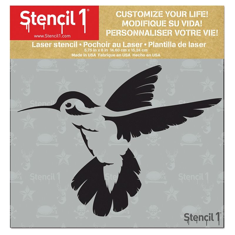 Stencil1 Hummingbird - Stencil 5.75" x 6"