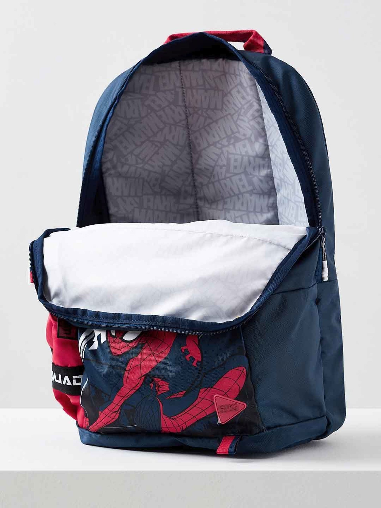 Wiki Back to School Squad 1 Red & Blue Polyester Printed Backpack - 31 Ltrs