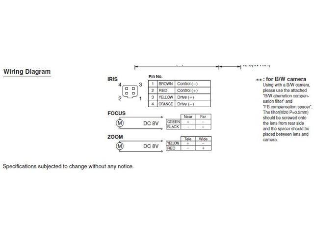 Computar Ganz High Quality CCTV Camera Lens T10Z5712DC 1/3" 5.7-57mm f1.2 10X Motorized Zoom, DC Auto Iris w/ 4-pin mini connector (CS Mount)