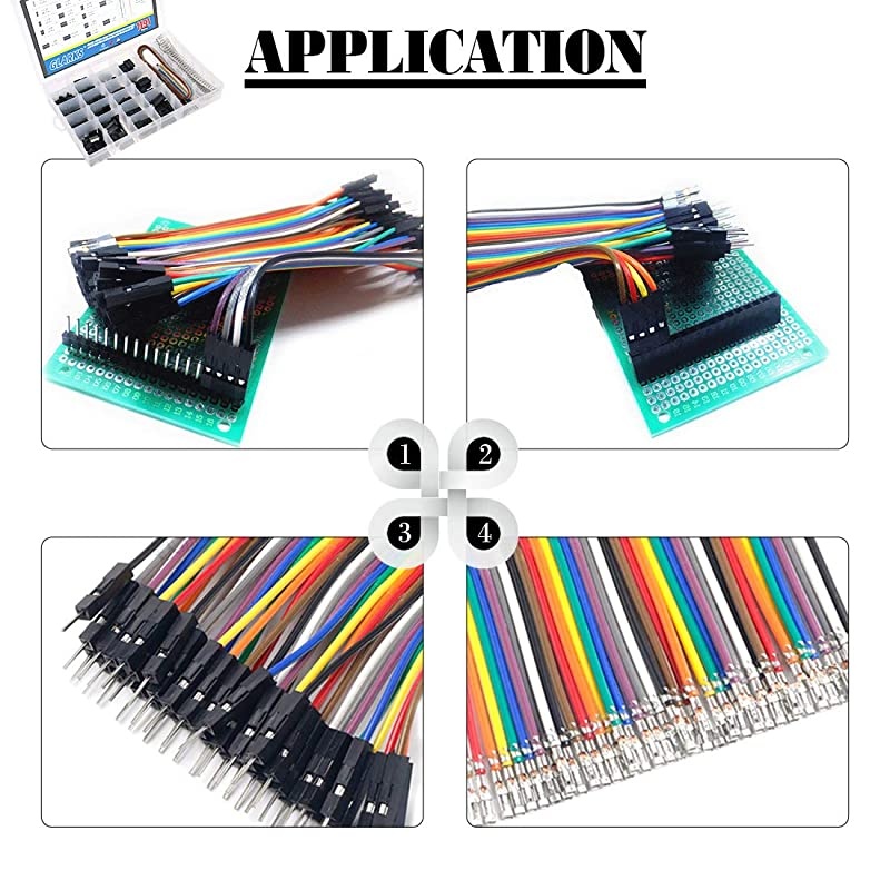1191Pcs 254mm Pitch 1 2 3 4 5 6 7 8 9 10 Pin Housing Connector and Male Female Crimp Pins with Pin Header and 10 Wire Rainbow Color Flat Ribbon IDC Cable Compatible with Dupont Connector Kit