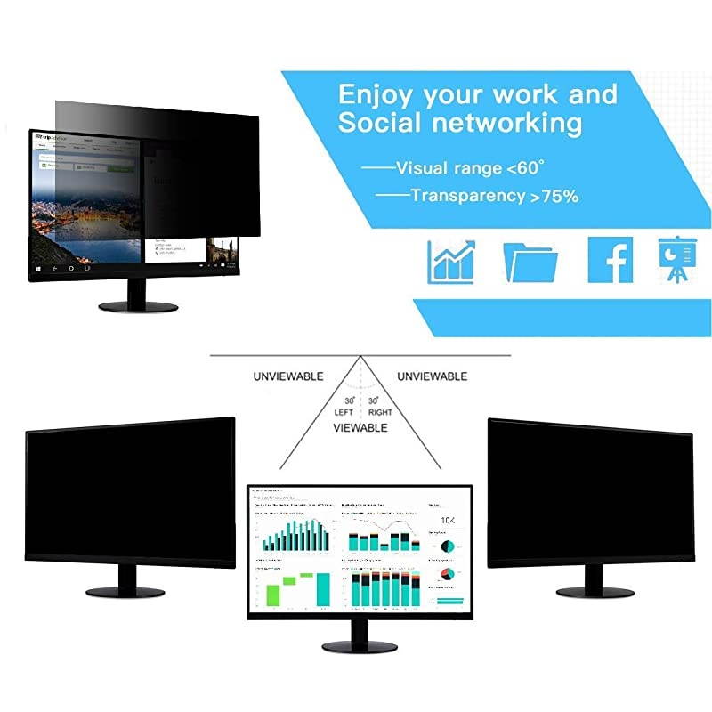 Inch Monitor Privacy Filter -Anti Glare Screen Protector Compatible Diagonal " Widescreen Desktop and All-in-One Monitor with 16:10 Aspect Ratio Screen[16.1" W x 10.1" H]