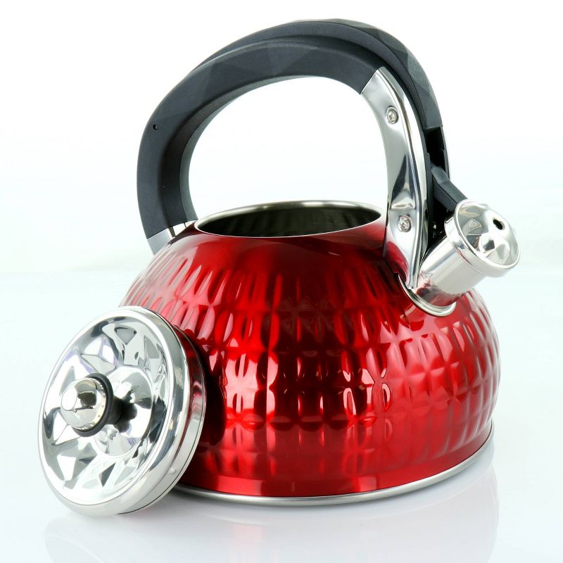 MegaChef 3L Stovetop Whistling Kettle - Red