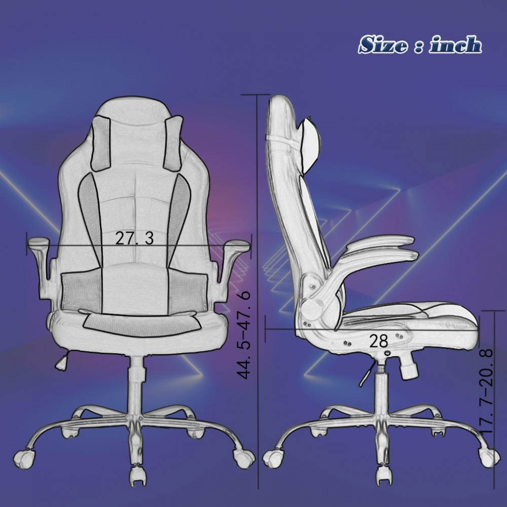 Gaming Office Chair, High-Back PU Leather Racing Chair, Reclining Computer Chair