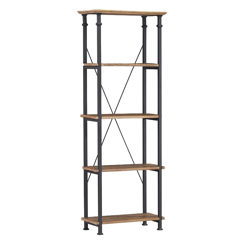 Furinno Turn-N-Tube 4 Tier Multipurpose Open Wood Display Shelf and Bookcase for Living Room, Dining Room, Bedroom, and Office Spaces, Espresso Black