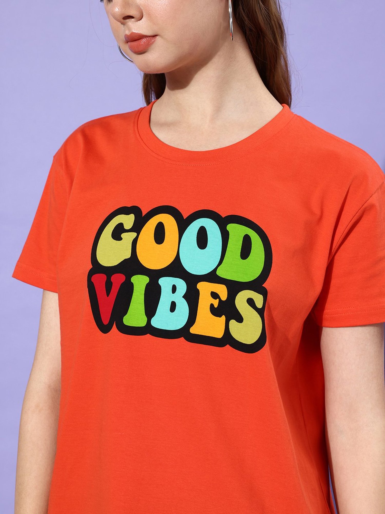 Dillinger Orange Cotton Graphic Print T-Shirt