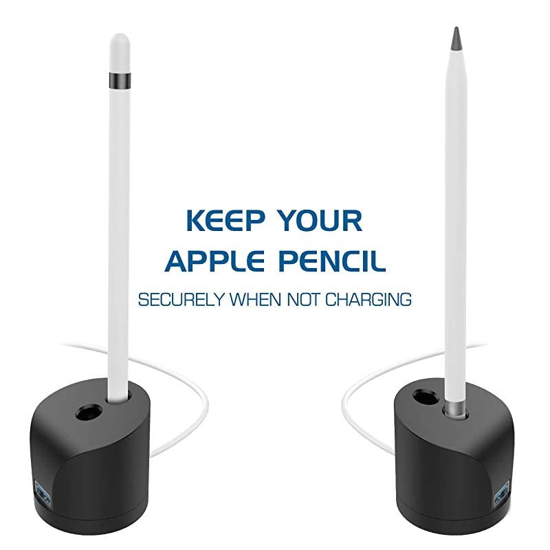 Charging Stand Compatible with Apple Pencil 1st Gen Aluminum Charger Dock Station Apple Pencil Holder Fit iPad 102 2019 iPad Pro 129 105 97 iPad Air 3Mini 5 2019 Pen Black