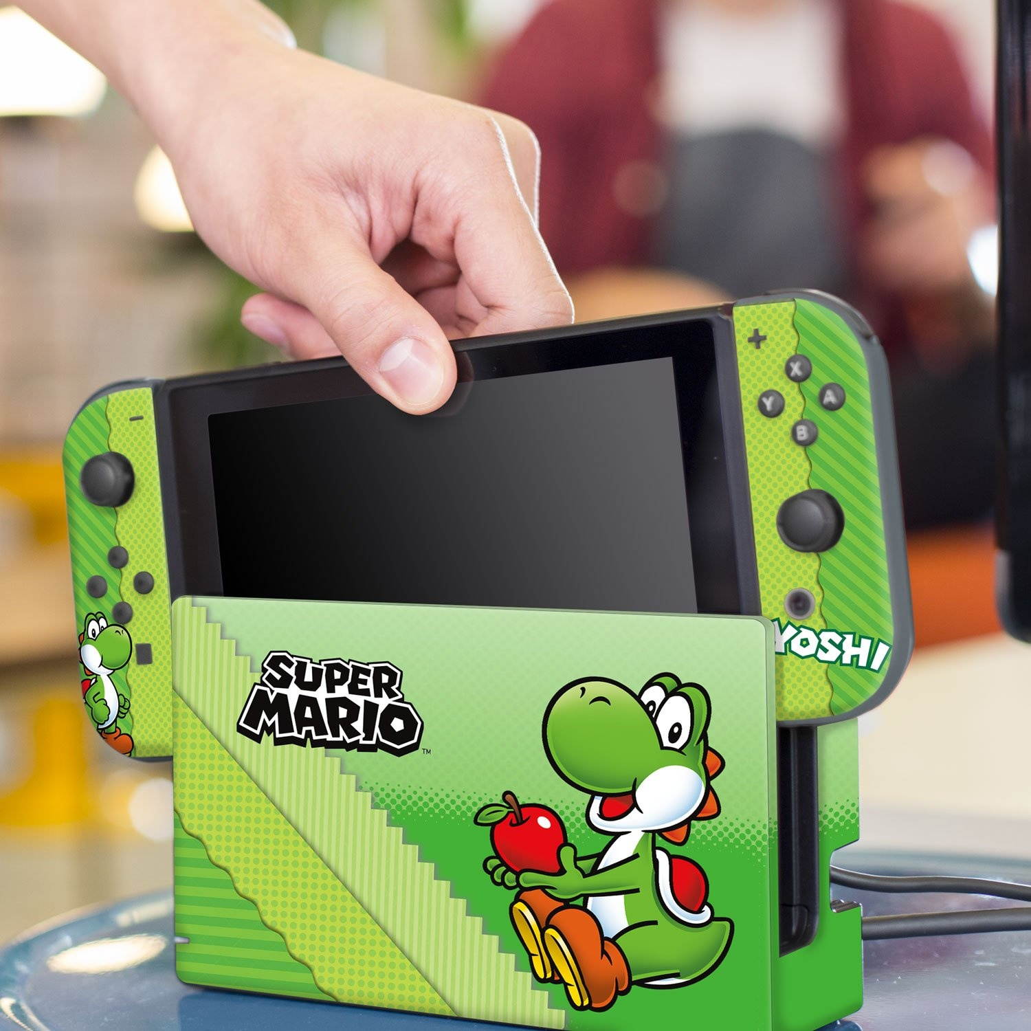 Controller Gear Nintendo Switch Skin & Screen Protector Set, Officially Licensed By Nintendo - Super Mario Evergreen "Yoshi Eggs" - Nintendo Switch